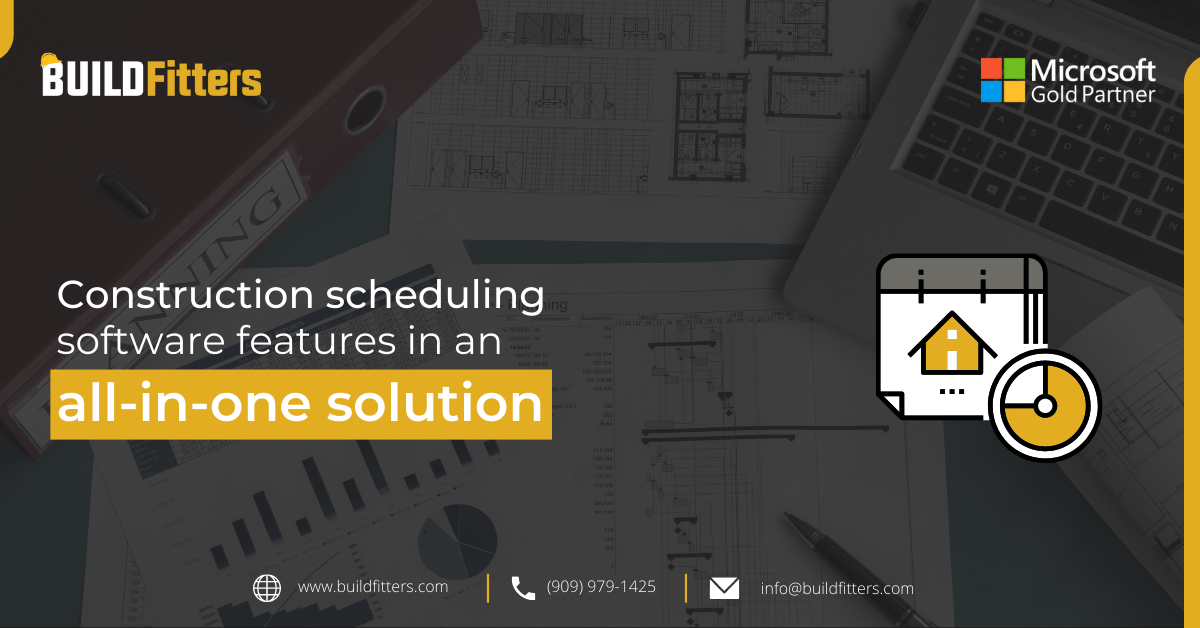 Infographics show the Construction scheduling software